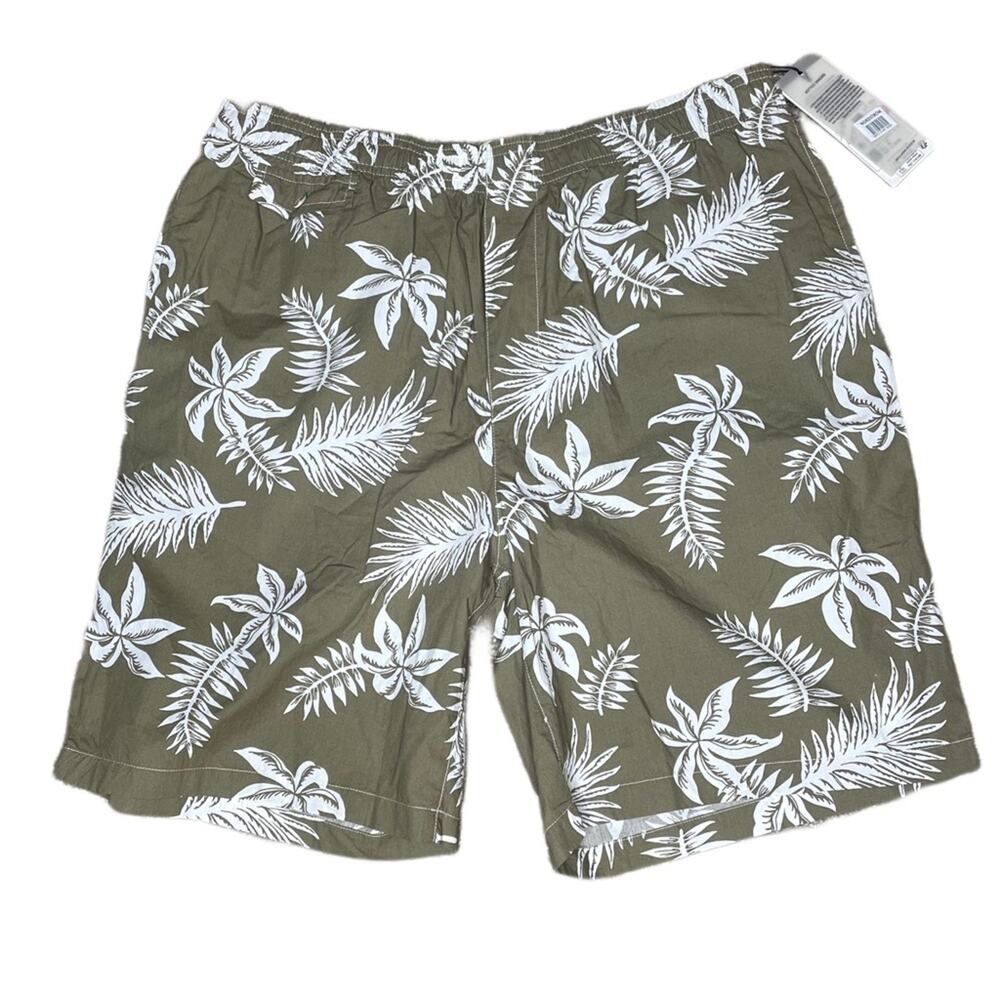 Scotch & Soda Men's Printed Poplin Bermuda Shorts Green Leaf Sz XL - Picture 2 of 10